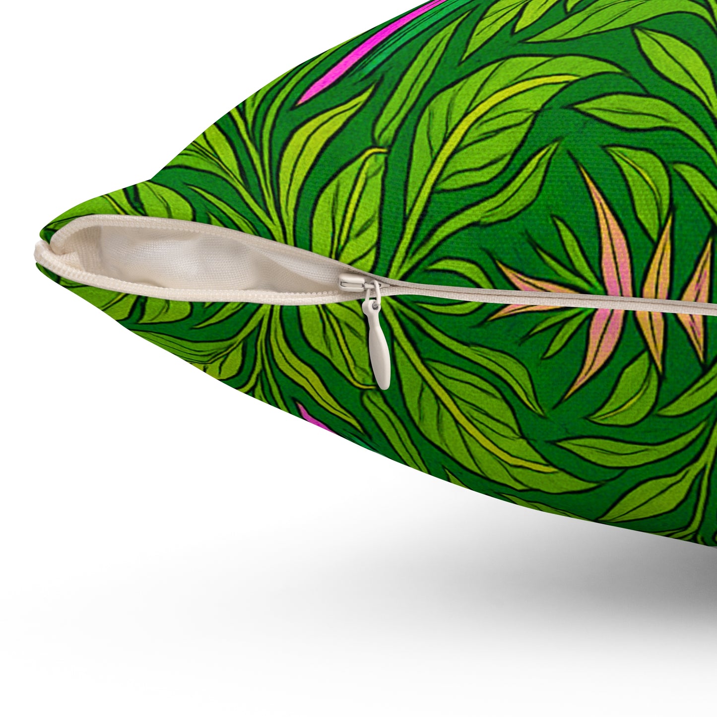 Tropical Pillow, 4 sizes - Colorful Spun Polyester Square Cushion / Parrot Family, Pink