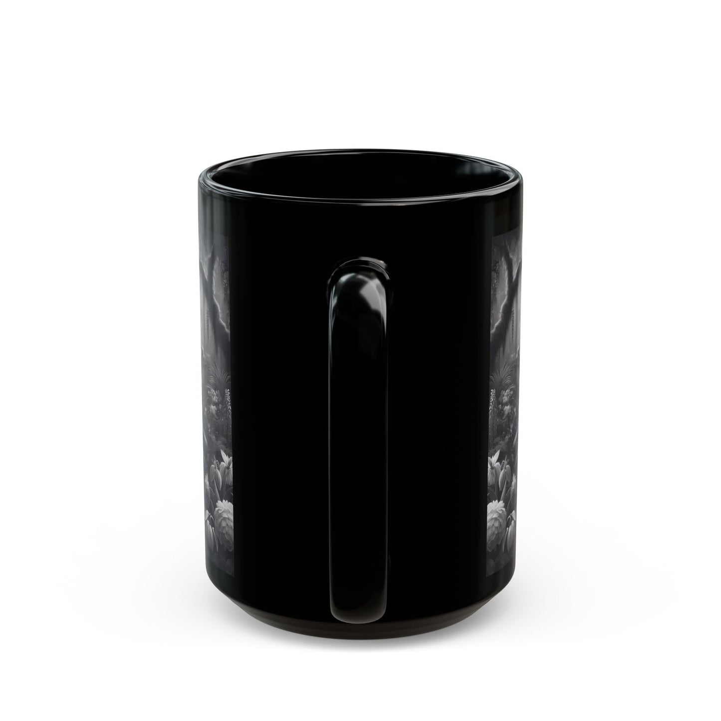 Black Coffee Mug - Tropical Sumatran Rabbits/Slate