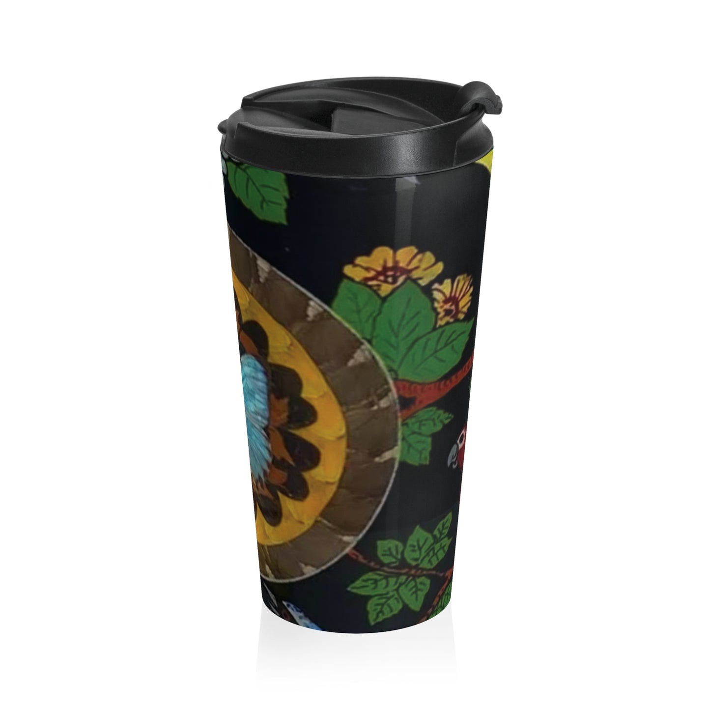 15 oz. Stainless Steel Travel Mug / Vintage Butterfly Wing Art Photo