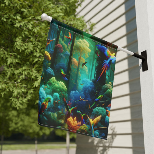 Tropical Garden Flag - Perfect for Outdoor Decor / Rainforest Flight School
