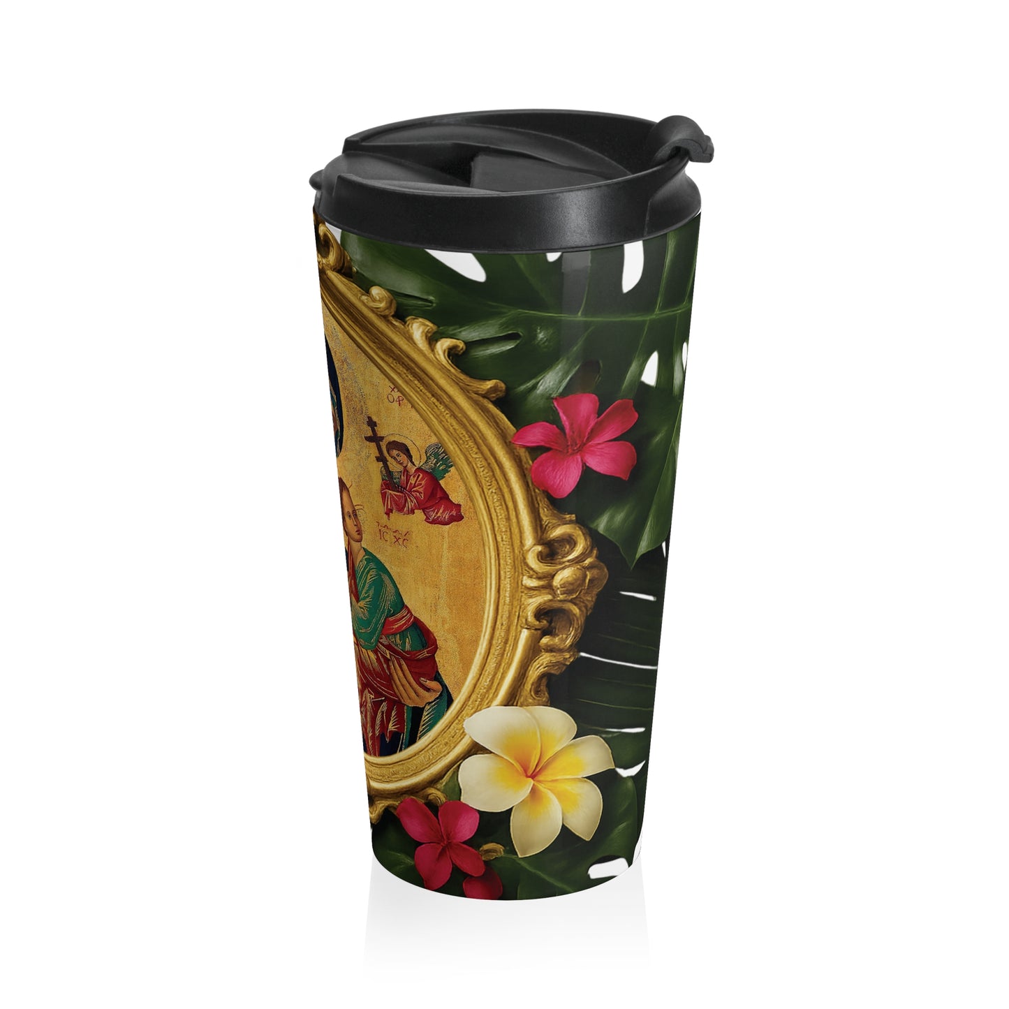 15 oz. Stainless Steel Travel Mug / Our Lady of Perpetual Help, Religious