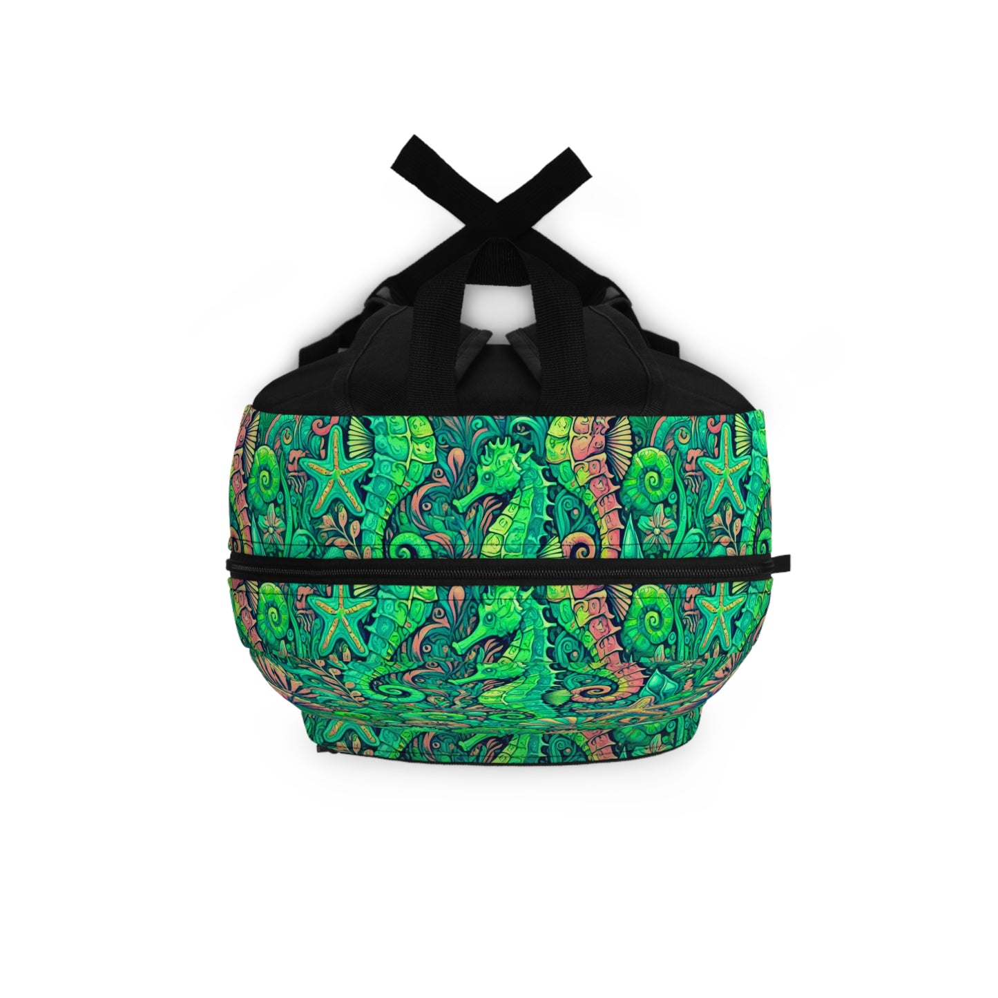 Tropical Backpack / Seahorses, Lime