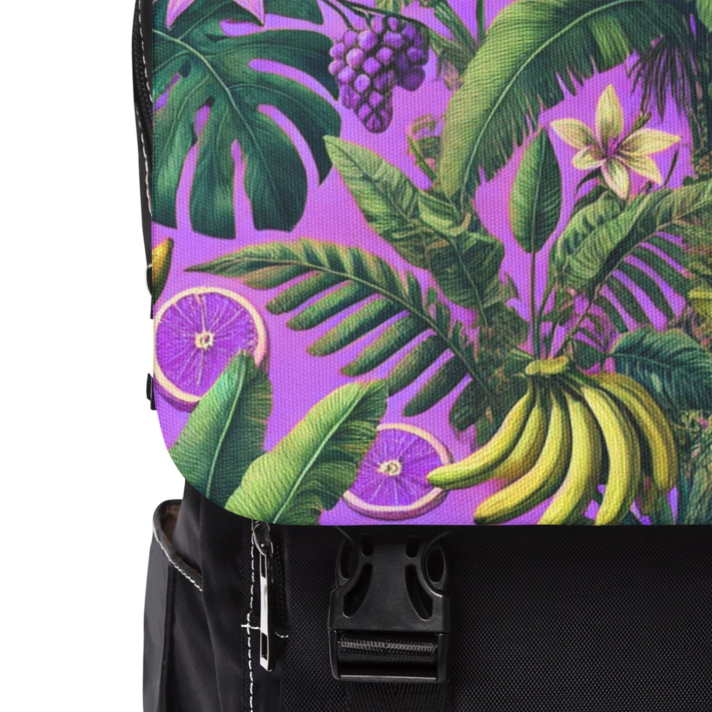 More Tropical Fruit/Deep Lilac Casual Backpack - Perfect for Everyday Adventures
