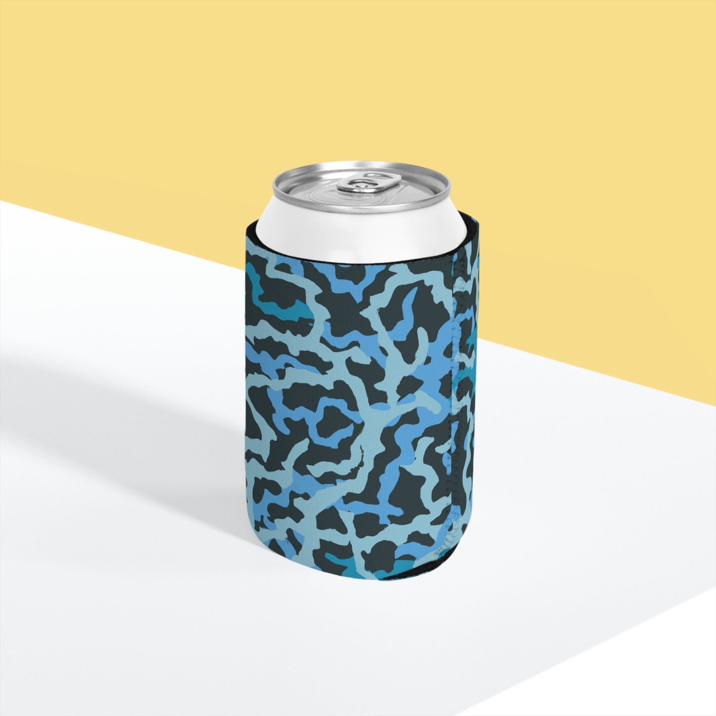 Coral Threads/Blue Can Cooler Sleeve - Perfect for Outdoor Picnics