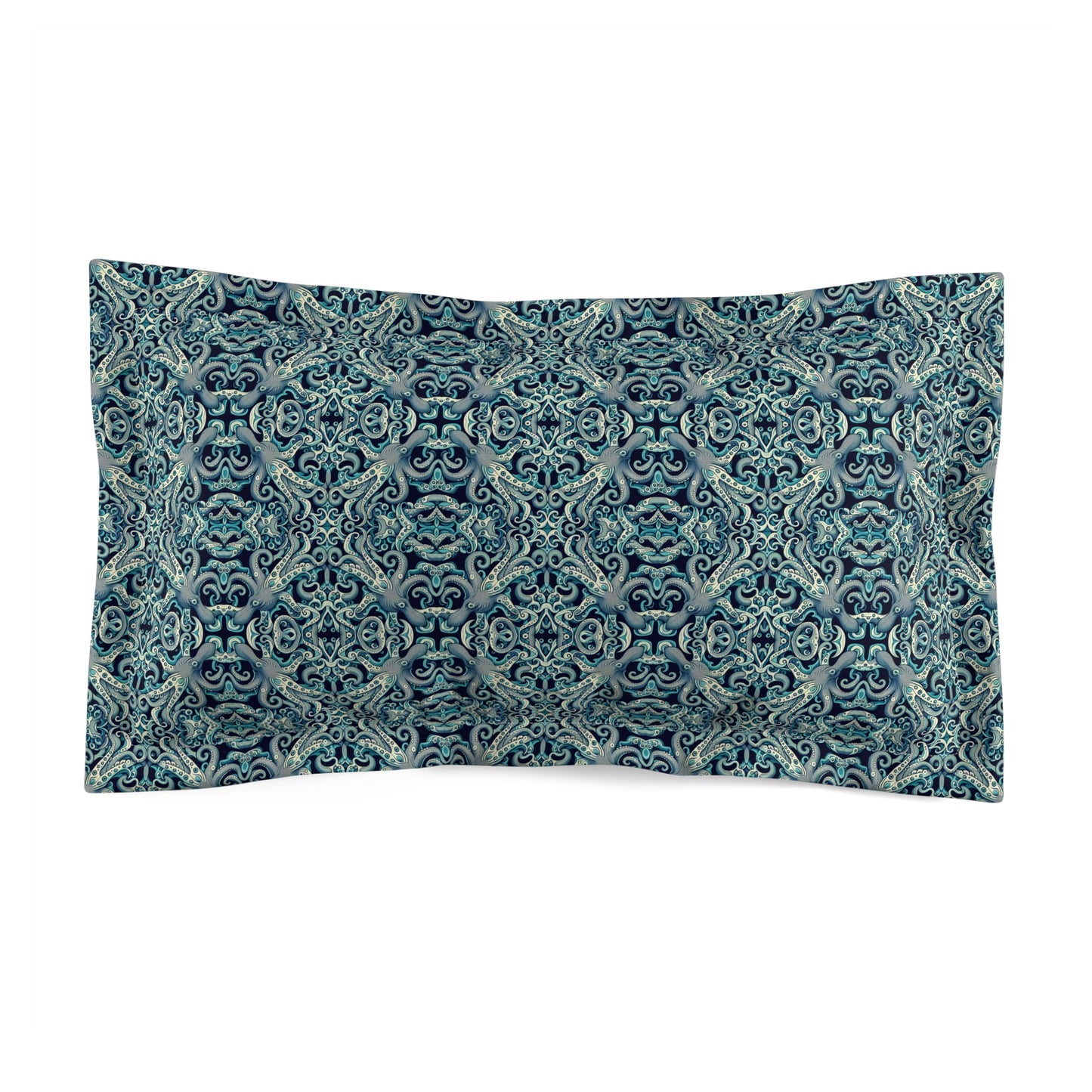 Microfiber Pillow Sham | Tropical Vibes for Relaxation / Twisted Aqua Octopus