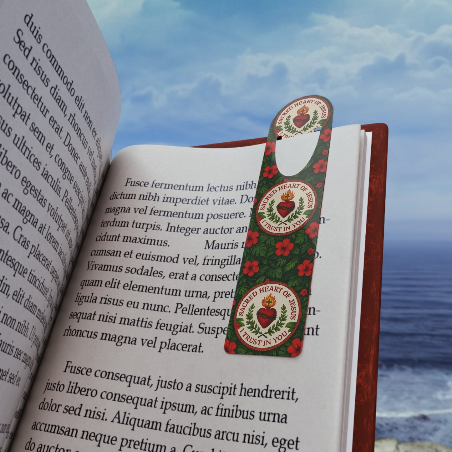 Religious Bookmark - Aluminum, Sacred Heart of Jesus prayer