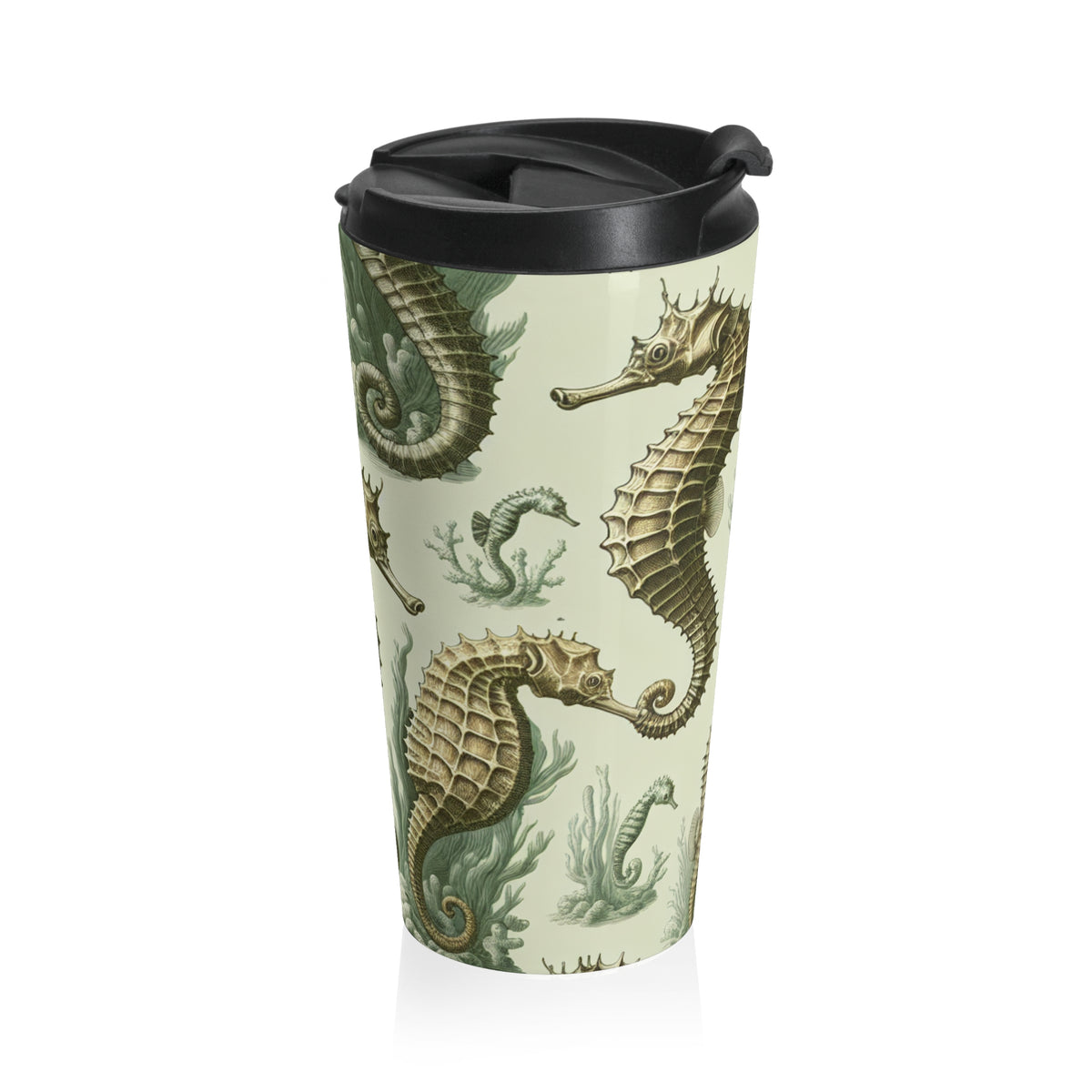 15 oz. Stainless Steel Travel Mug / Seahorse Study