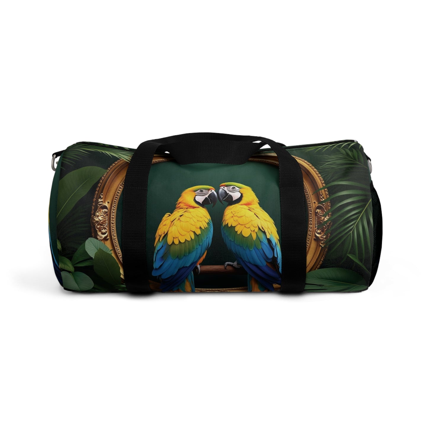 Tropical Rainforest Duffel Bag - Perfect for Travel and Gym / Framed Parrot Pair