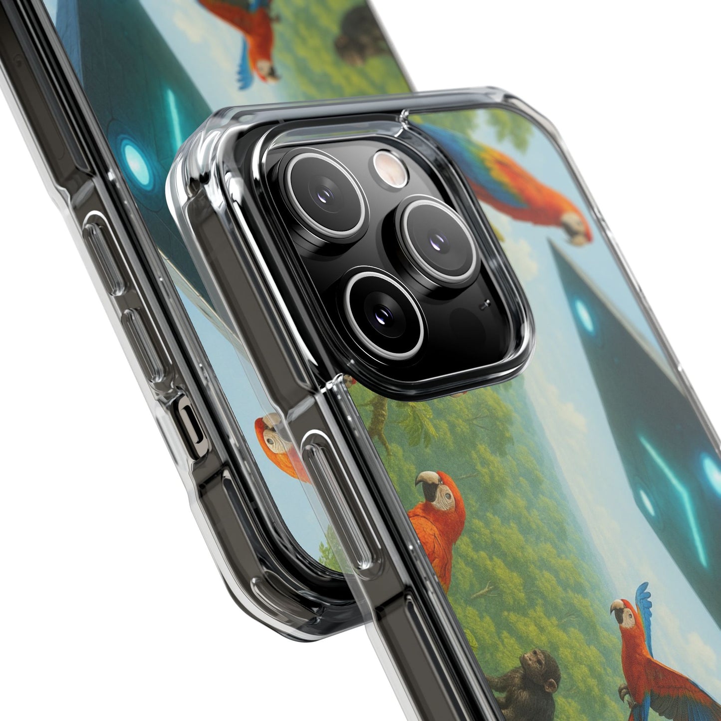 UFO and Macaws Magnetic Clear Phone Case, Many Models
