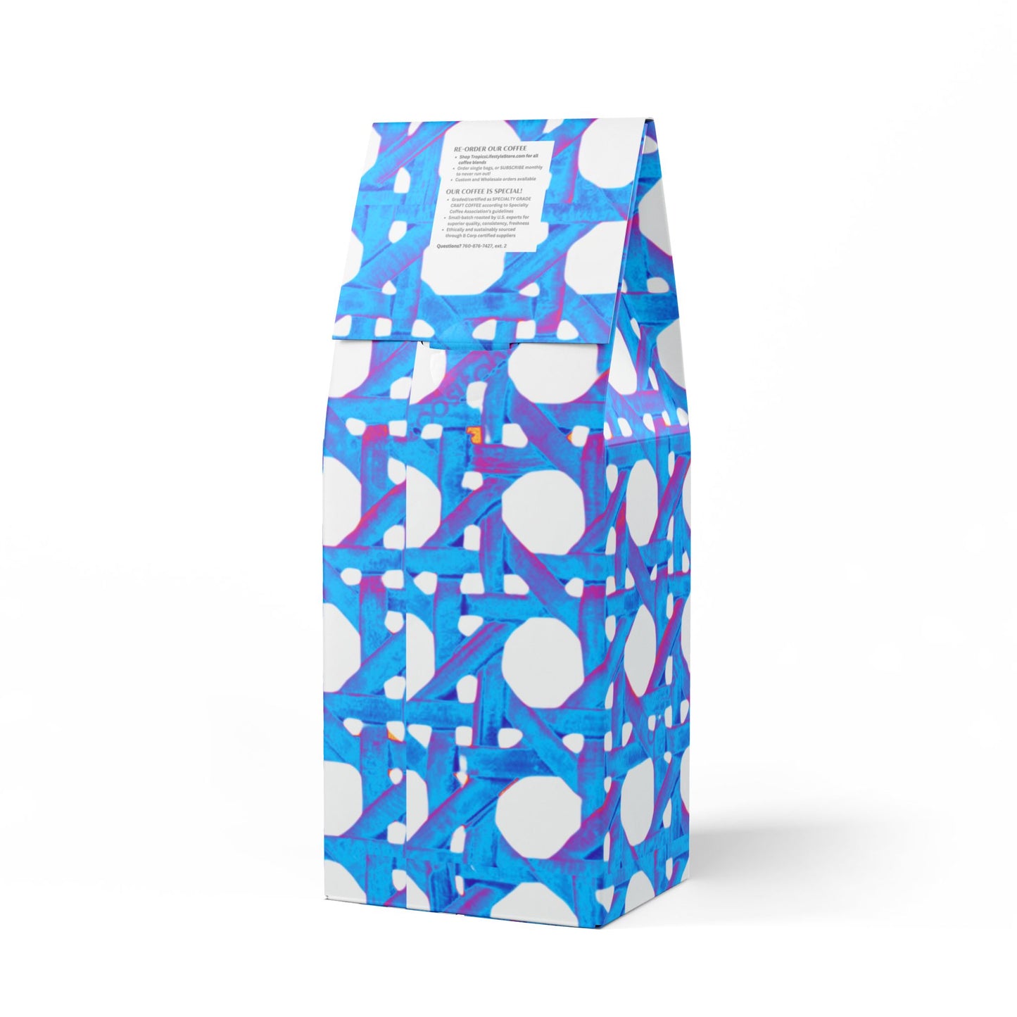 Citrus Bay Blend™ (Medium Roast) Specialty Grade Craft Coffee / Chair Wicker, Turquoise