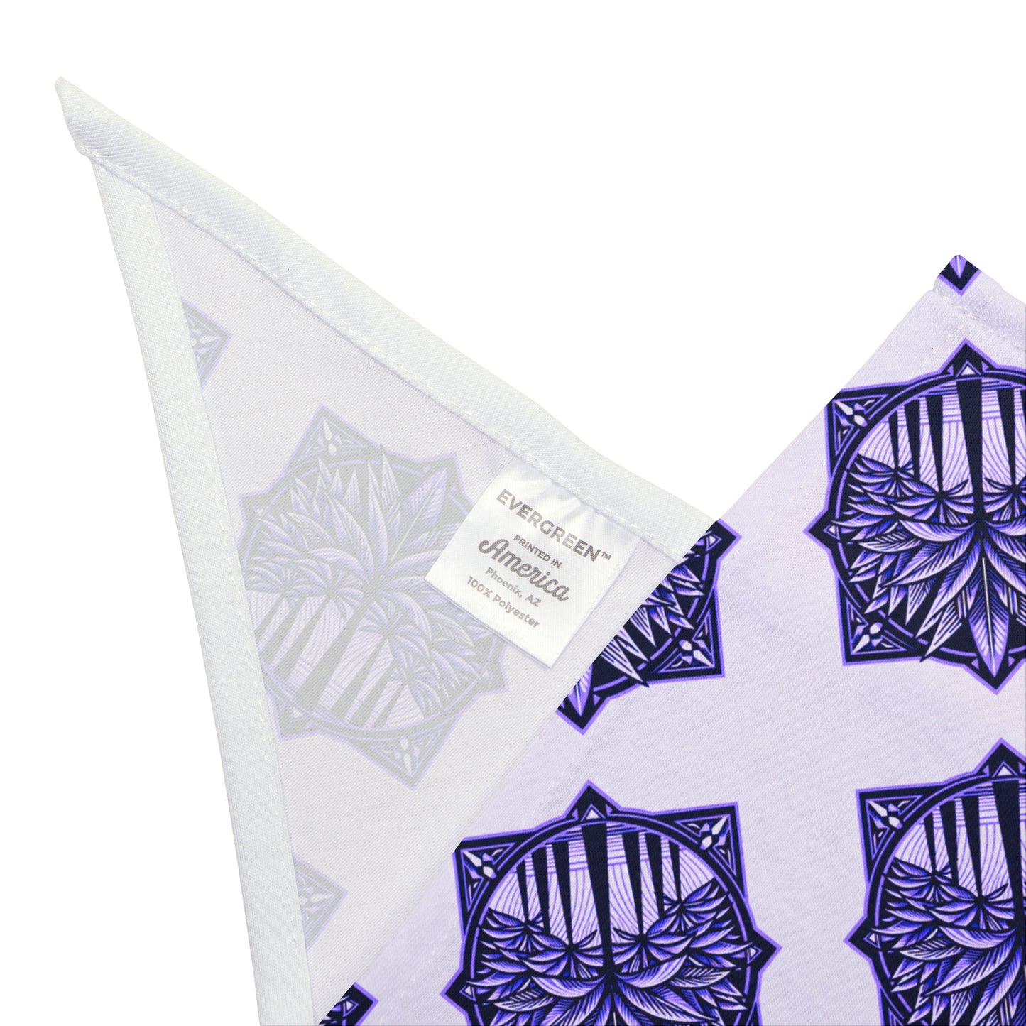 Purple Art Deco Palm Tropical Pet Bandana, 2 Sizes - Stylish accessory for dogs & cats