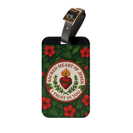 Religious Luggage Tag - Sacred Heart of Jesus Prayer