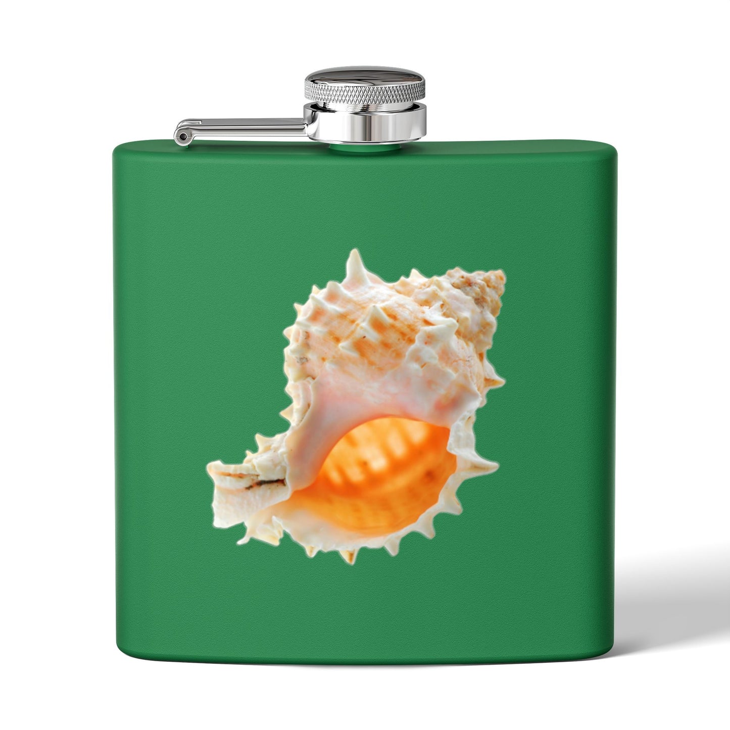 Tropical Stainless Steel 6 oz. Flask, Many Colors  – Real Conch Shell