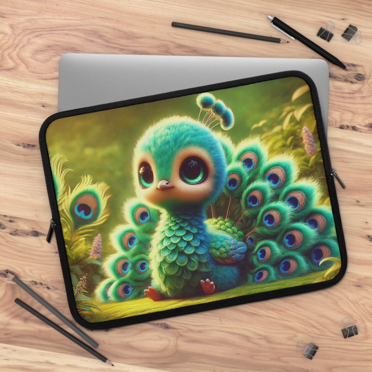 Tropical Laptop Sleeve, 5 Sizes - Perfect for Rainforest Lovers & Students / Baby Peacock