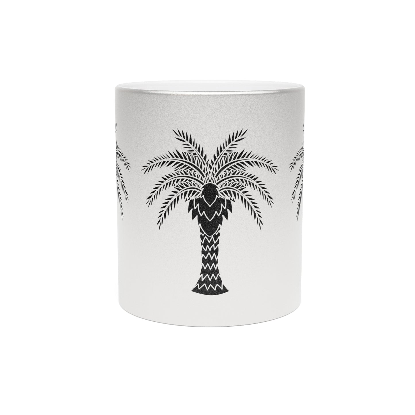 Tropical Metallic Mug, Gold or Silver - Art Deco Palm