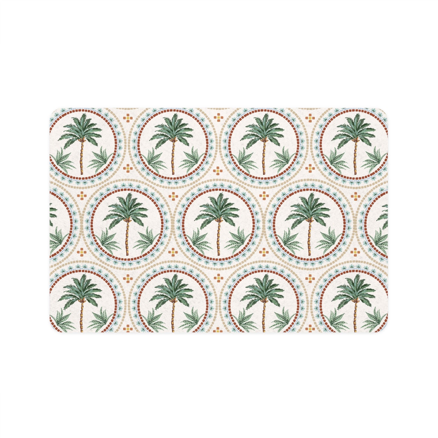 Pet Food Mat (12x18) - Mosaic Palm Tree