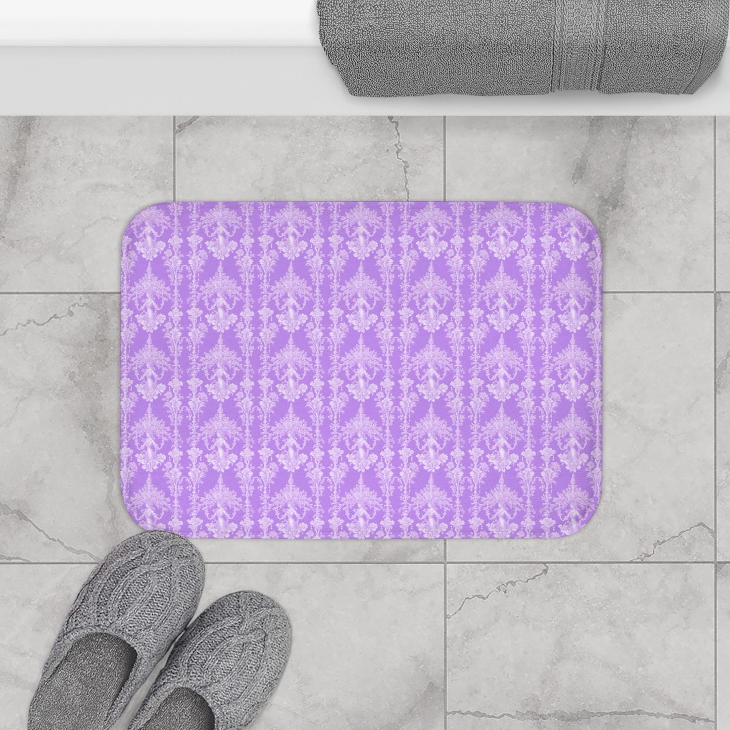 Pearl Lady Pearl/Lavender Bath Mat, 2 Sizes - Tropical Vibes for Home Decor