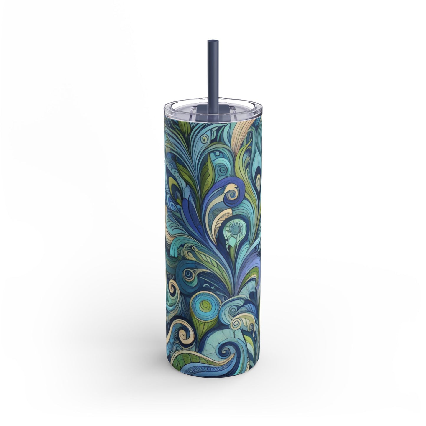20oz Matte Tumbler, 7 Colors - Stylish Travel Cup - Feather Currents, Blue