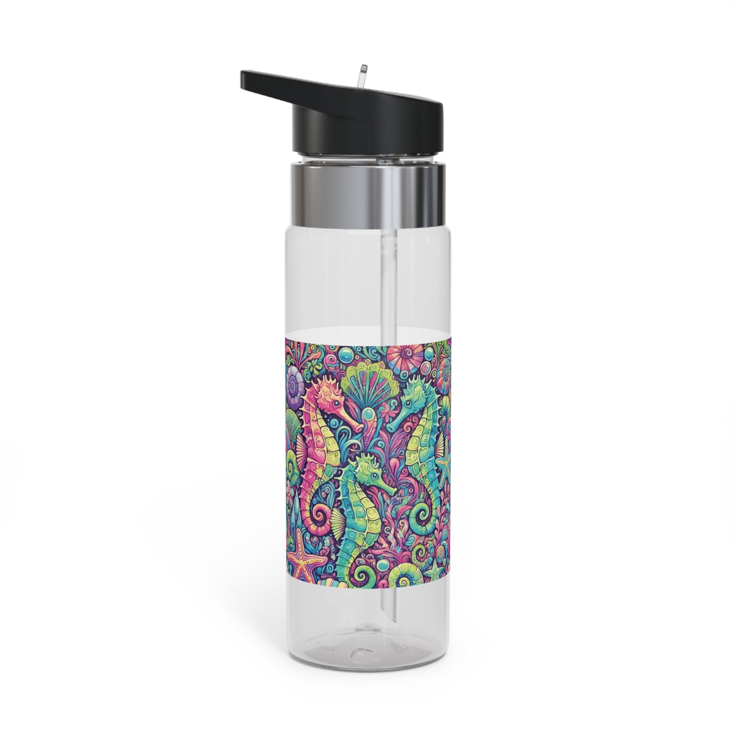 Tropical 20oz Tritan Sport Water Bottle -  Leakproof, Lightweight, BPA-Free / Seahorse Trio
