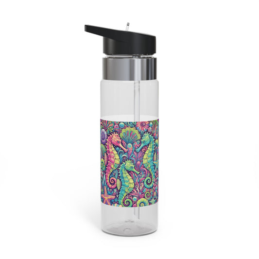 Tropical 20oz Tritan Sport Water Bottle -  Leakproof, Lightweight, BPA-Free / Seahorse Trio