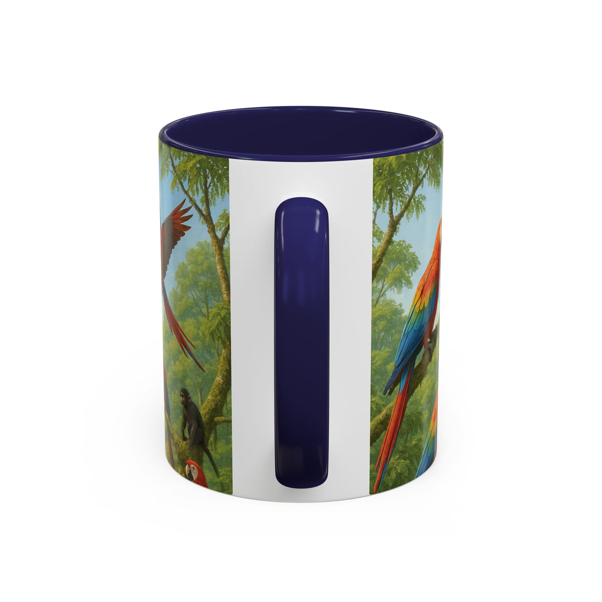 Accent Coffee Mug (11, 15oz), 8 Colors - UFO and Macaws