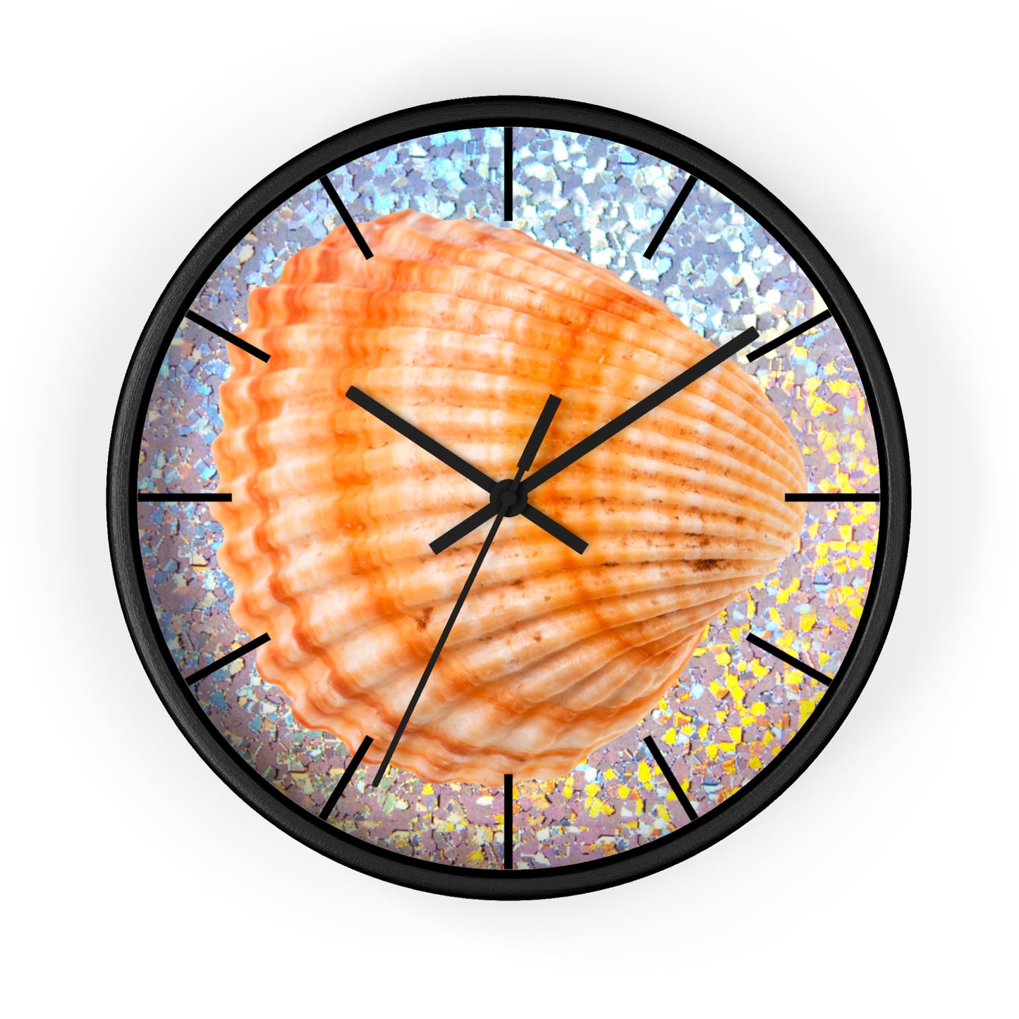 Wall Clock, Disco Orange Scallop, Hands/Base Variants