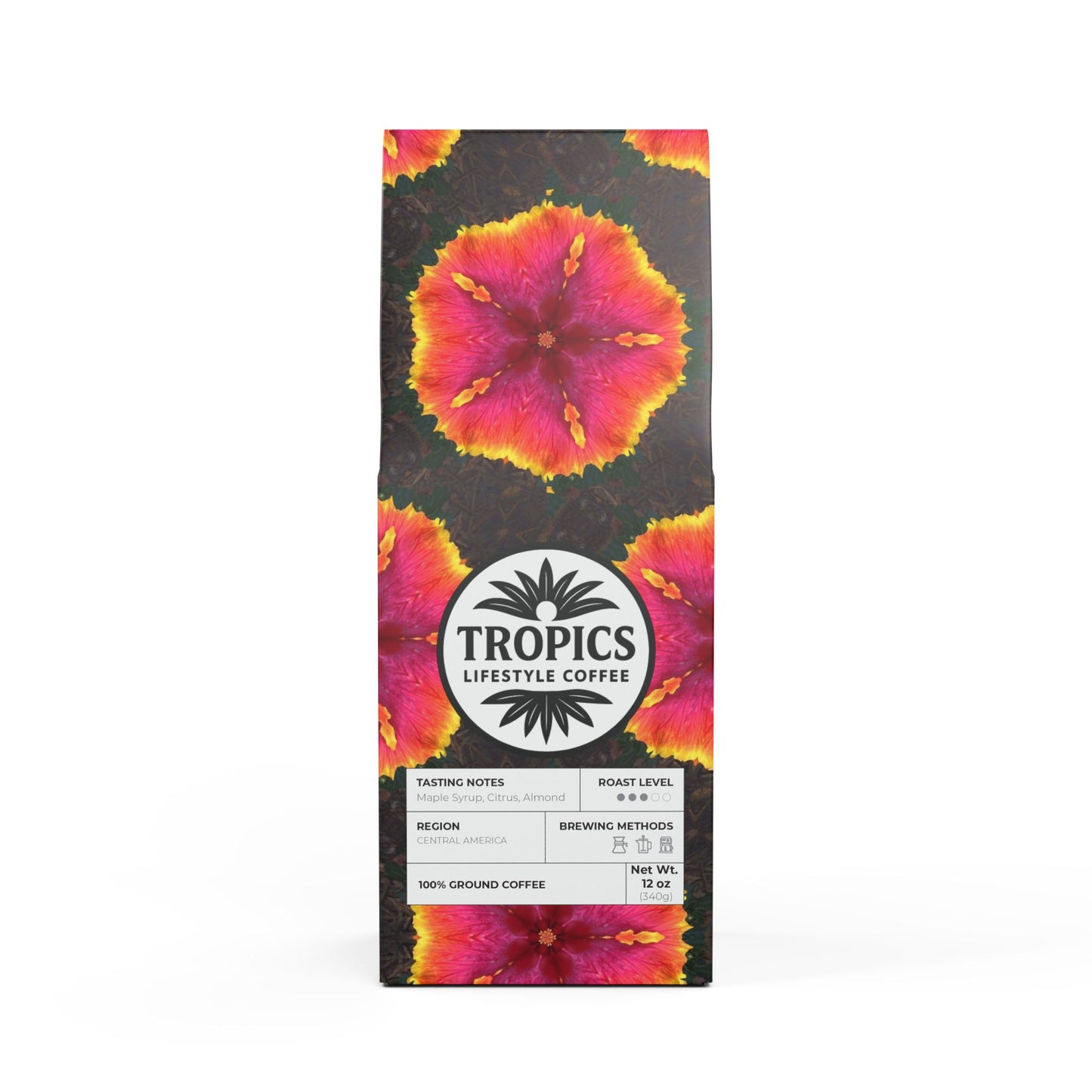 Palm Harvest Blend™ (Medium Roast) Specialty Grade Craft Coffee / Hibiscus Kaleido