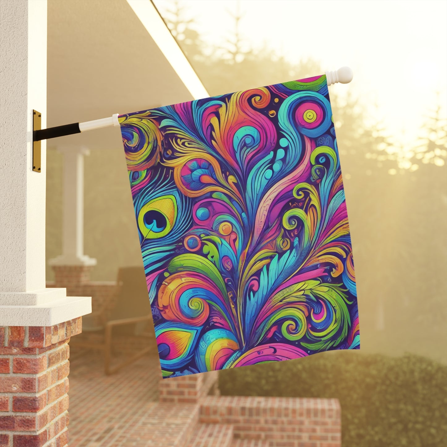 Tropical Garden Flag - Perfect for Outdoor Decor / Feather Currents Pop