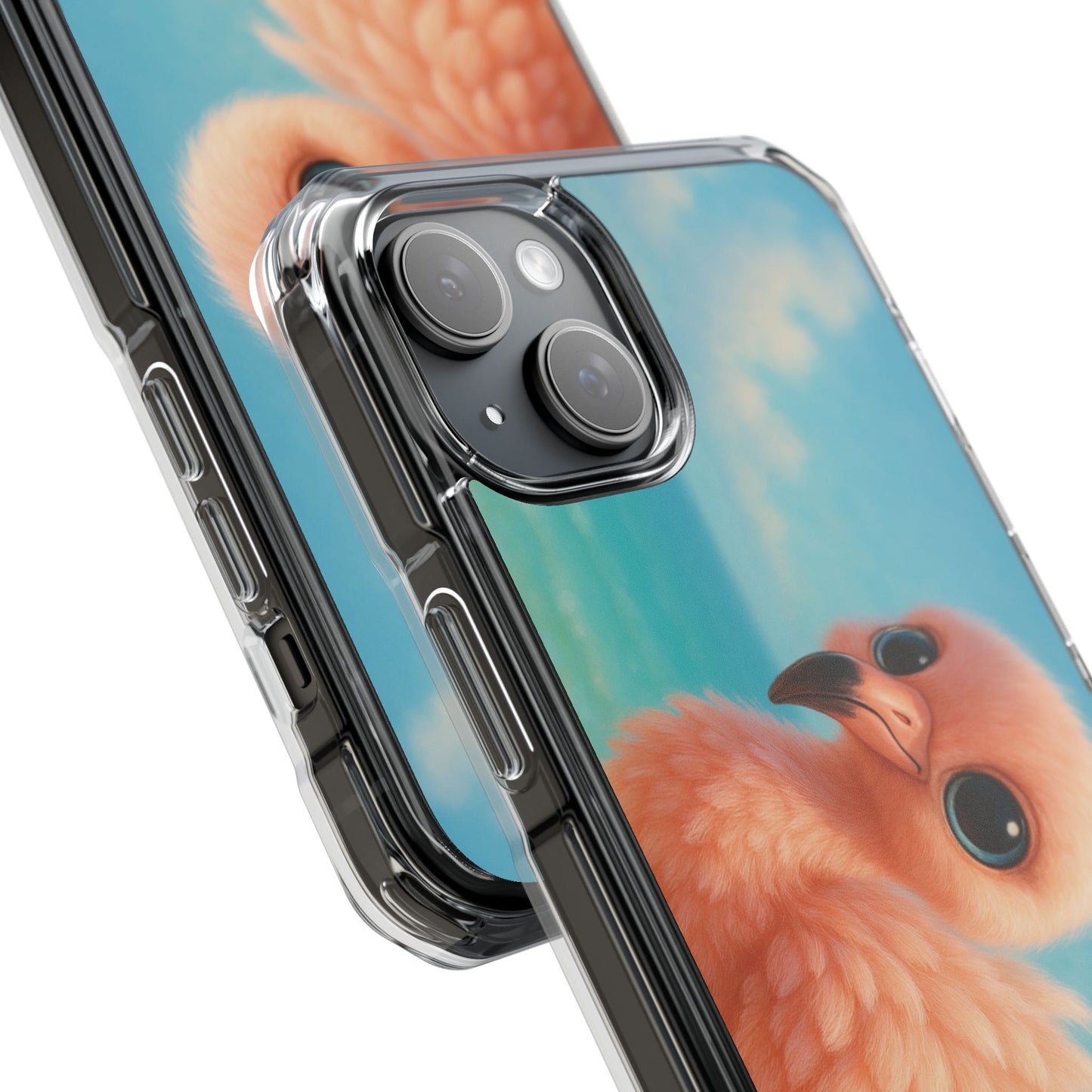 Baby Flamingo Magnetic Clear Phone Case, Many Models