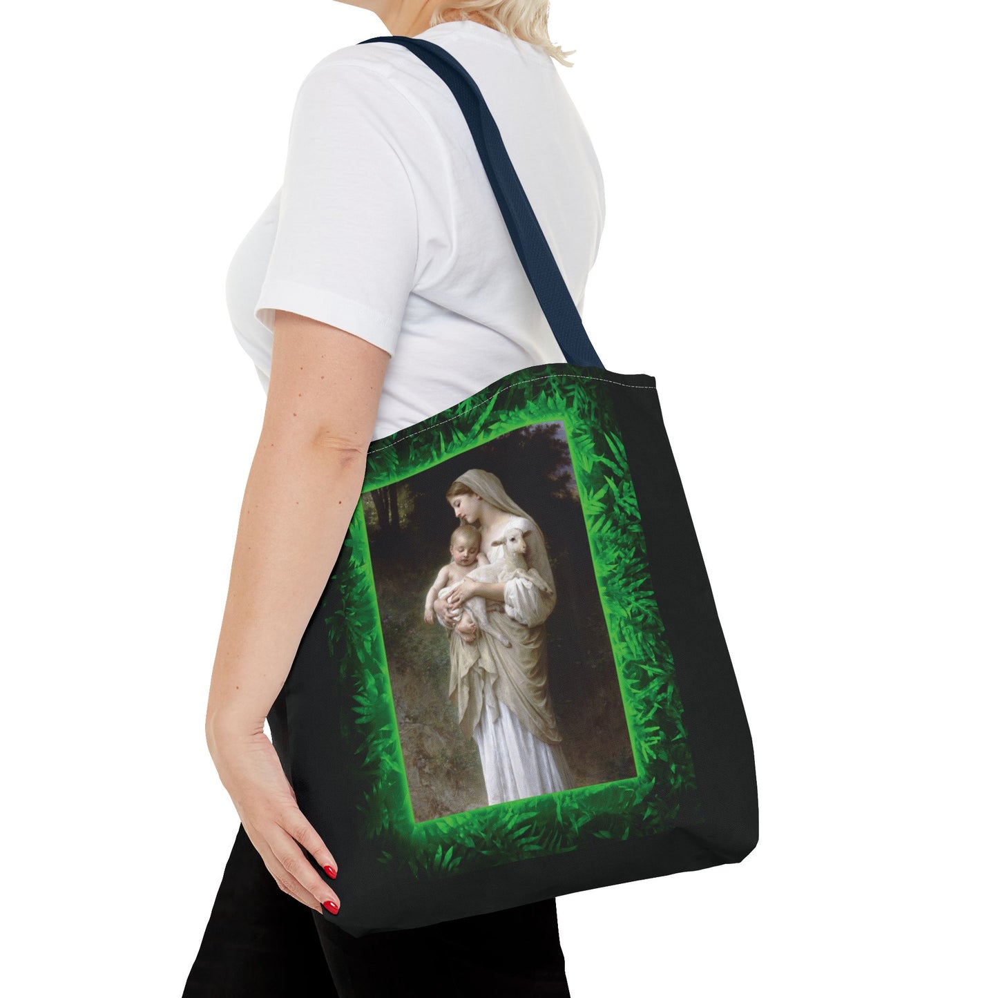 Religious Mary, Jesus and Lamb Tote Bag - 3 Sizes