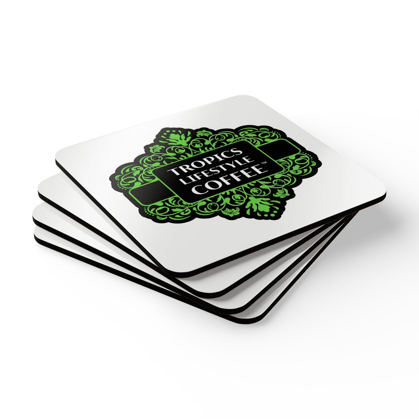 Coaster Set -  Tropics Lifestyle Coffee brand logo