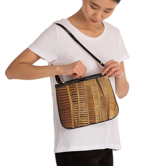 Tropical Small Shoulder Bag | Stylish Crossbody Purse / Natural Bamboo Flow