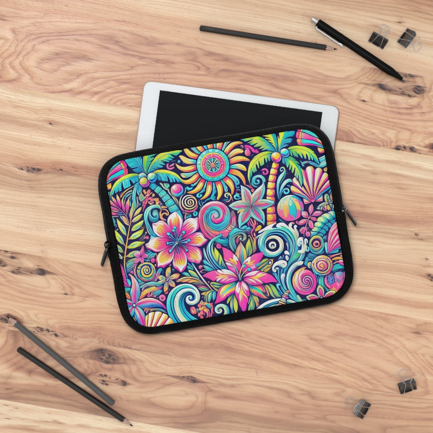 Tropical Laptop Sleeve, 5 Sizes - Perfect for Floral Lovers & Students / Happy Tropics