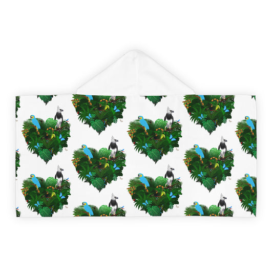 Tropical Kids Hooded Towel - Fun Design for Beach & Bath / Rainforest Love