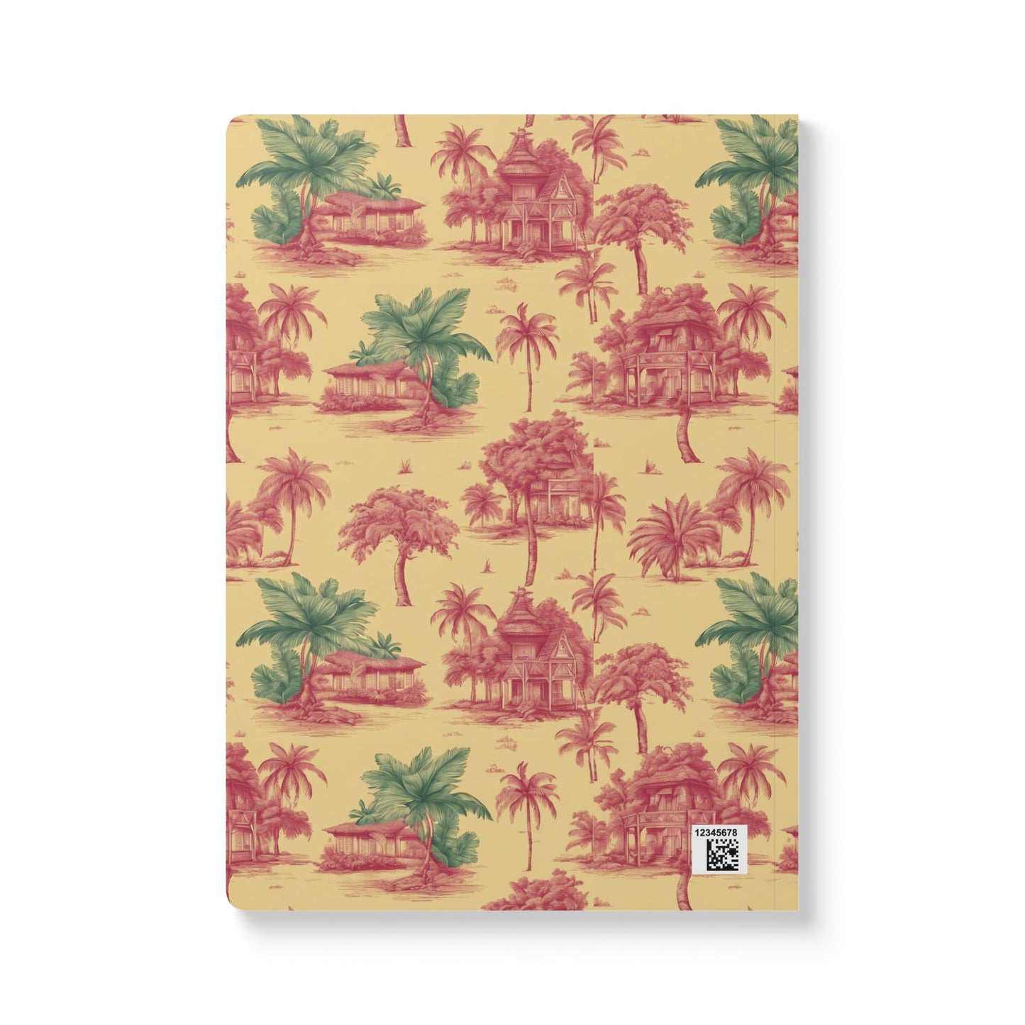 Softcover Journal - Tropical Toile, Red/Green