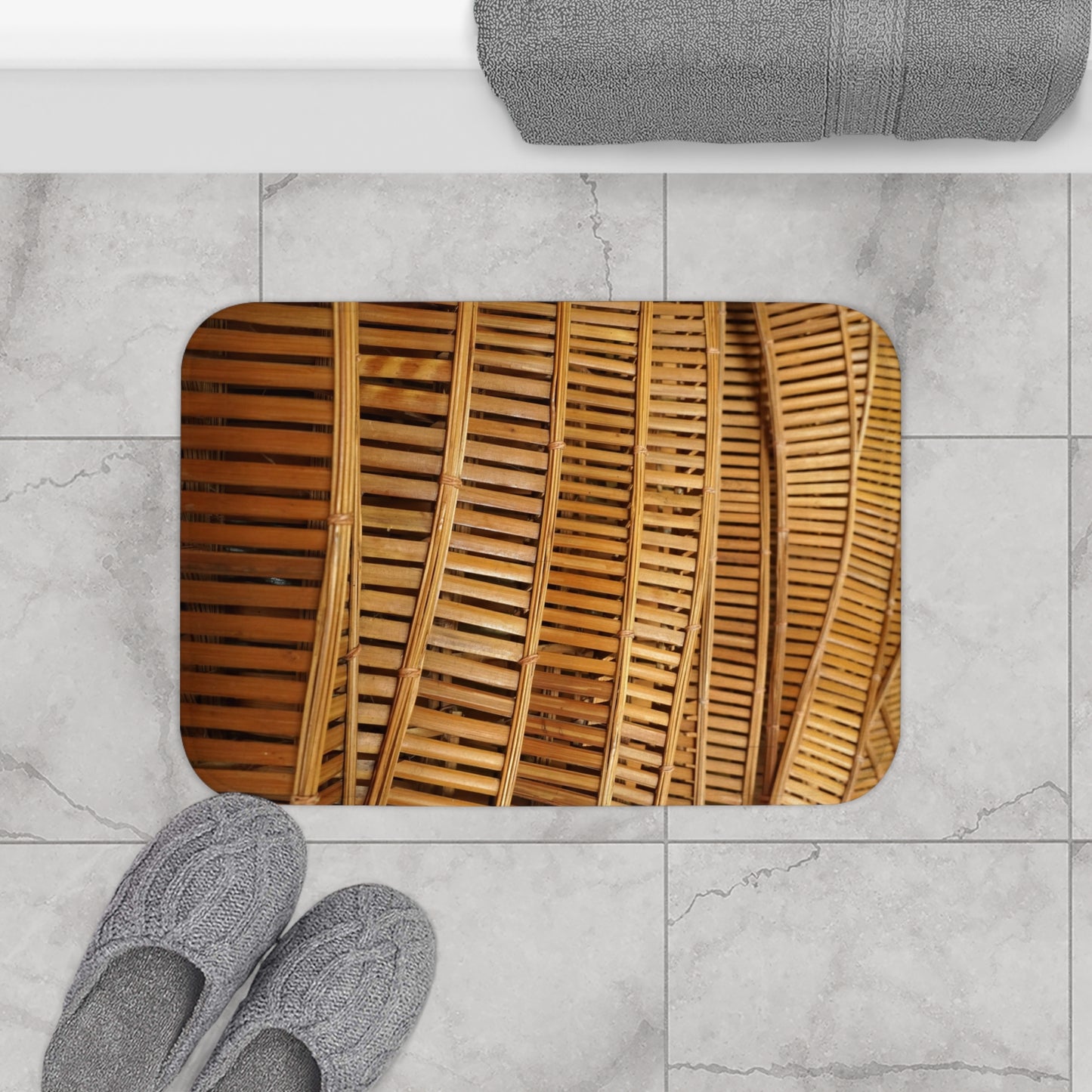 Tropical Bath Mat | Fun and Unique Bathroom Decor / Natural Bamboo Flow