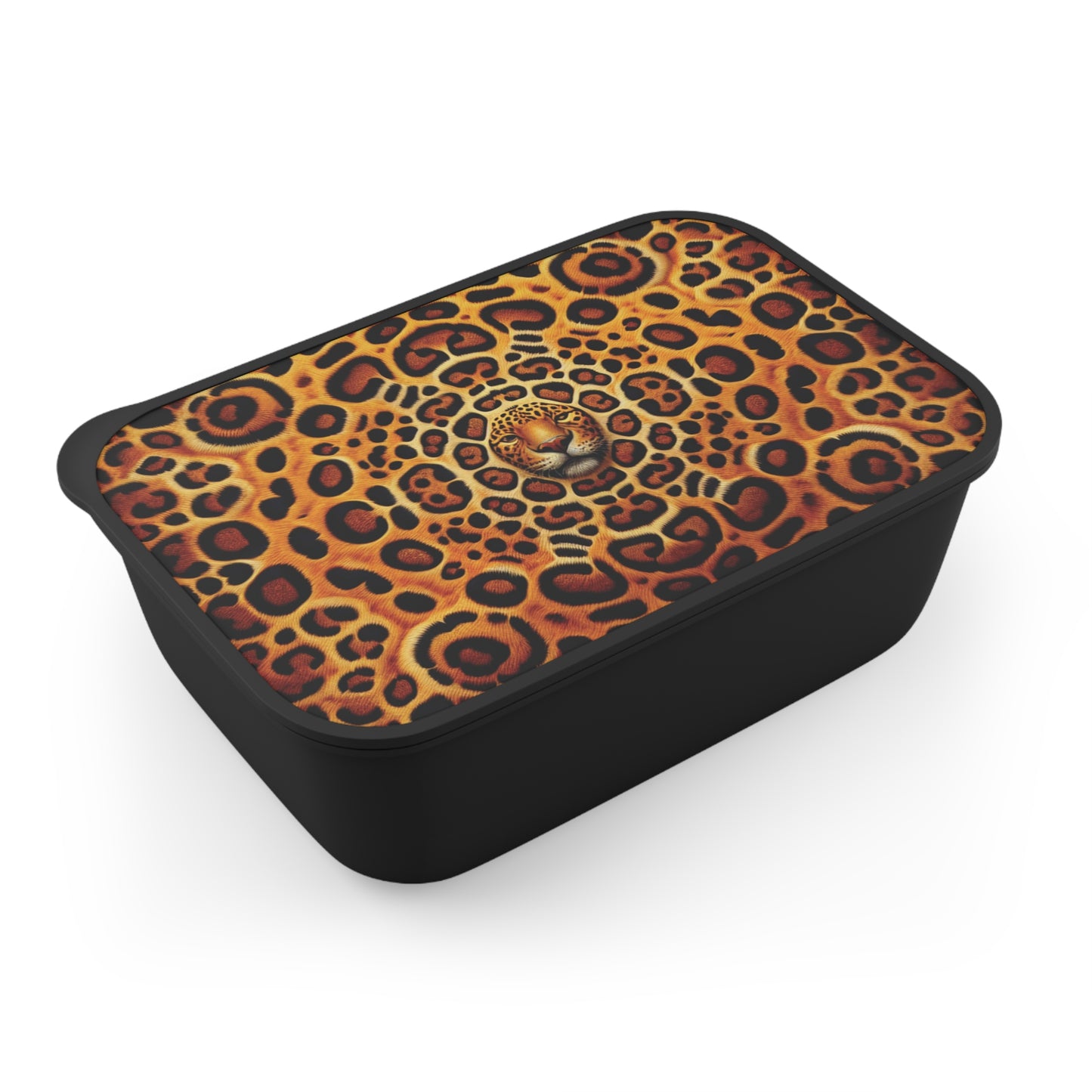Bento Box with Utensils - Kaleido Jaguar Spots