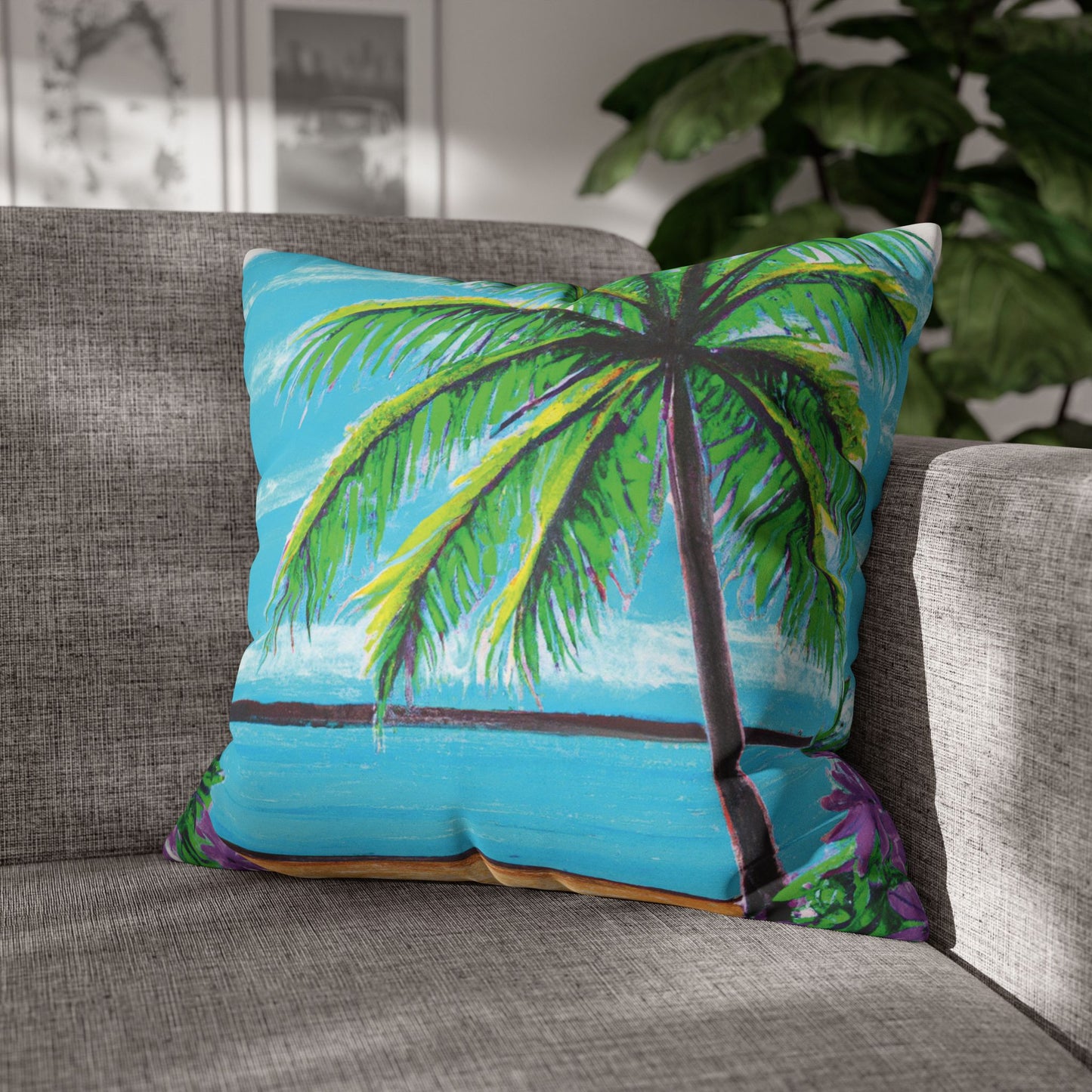 Faux Suede Square Pillowcase - Calm Beach