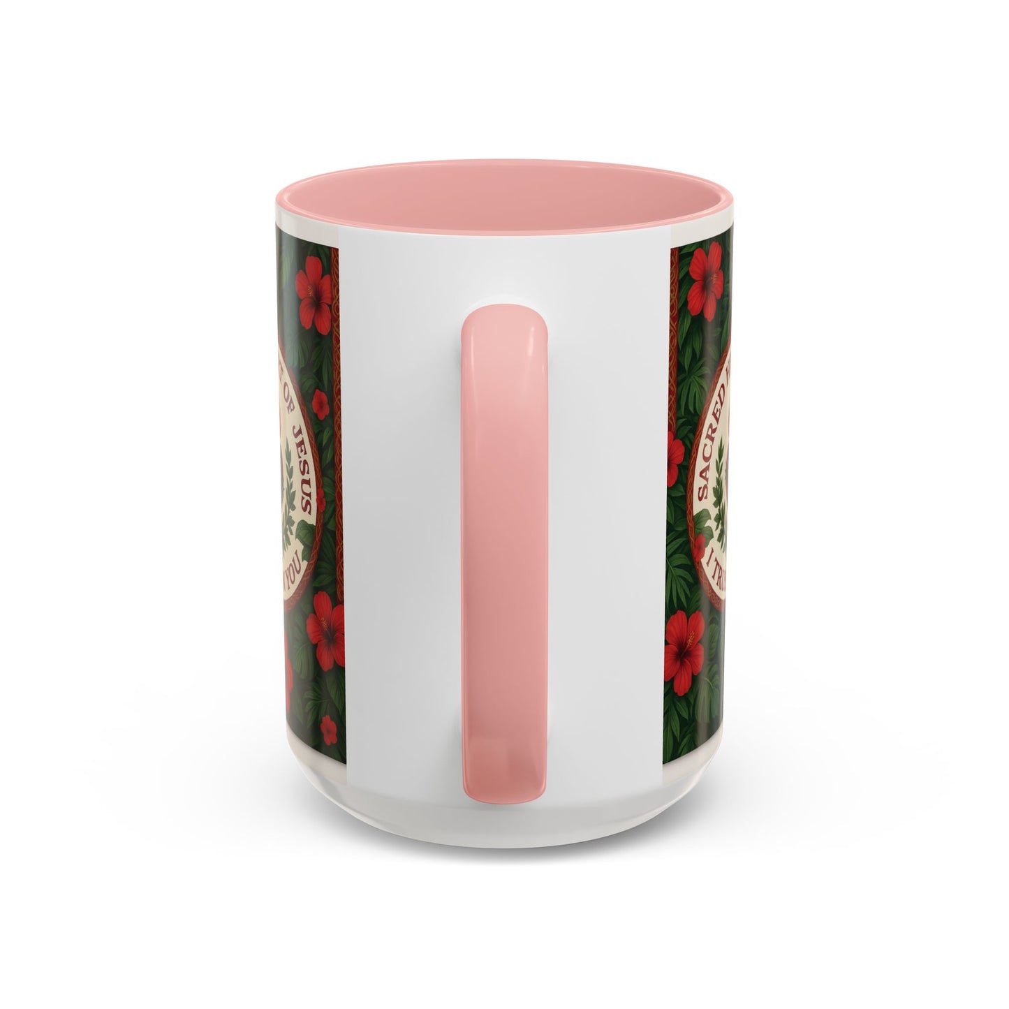 Religious Accent Color Coffee Mug (11, 15oz) / Sacred Heart of Jesus Prayer, Various Colors