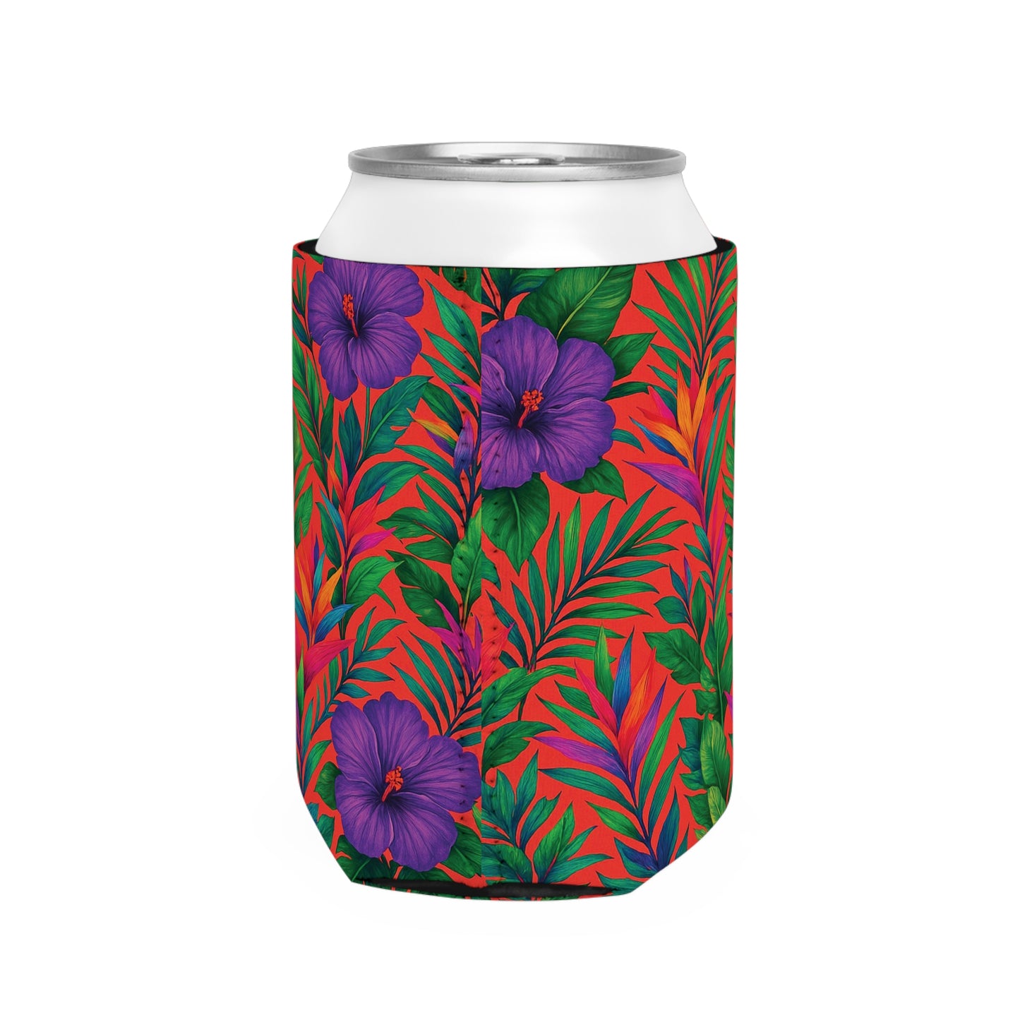 Midnight Flowers/Coral Can Cooler Sleeve - Perfect for Outdoor Picnics