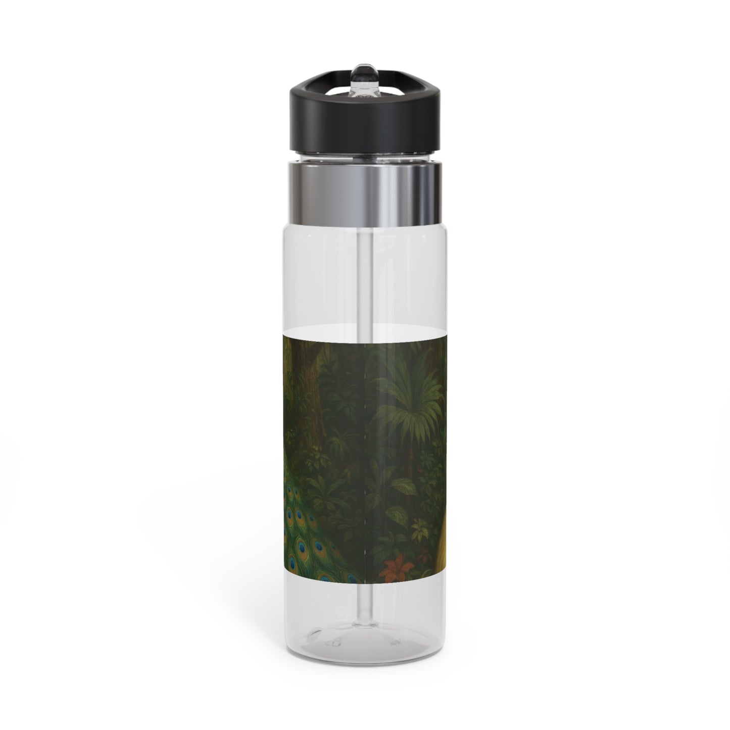 Tropical 20oz Tritan Sport Water Bottle -  Leakproof, Lightweight, BPA-Free / Puppy Ariel and Peacock