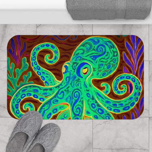 Kraken Joe Gamma Bath Mat, 2 Sizes - Tropical Vibes for Home Decor