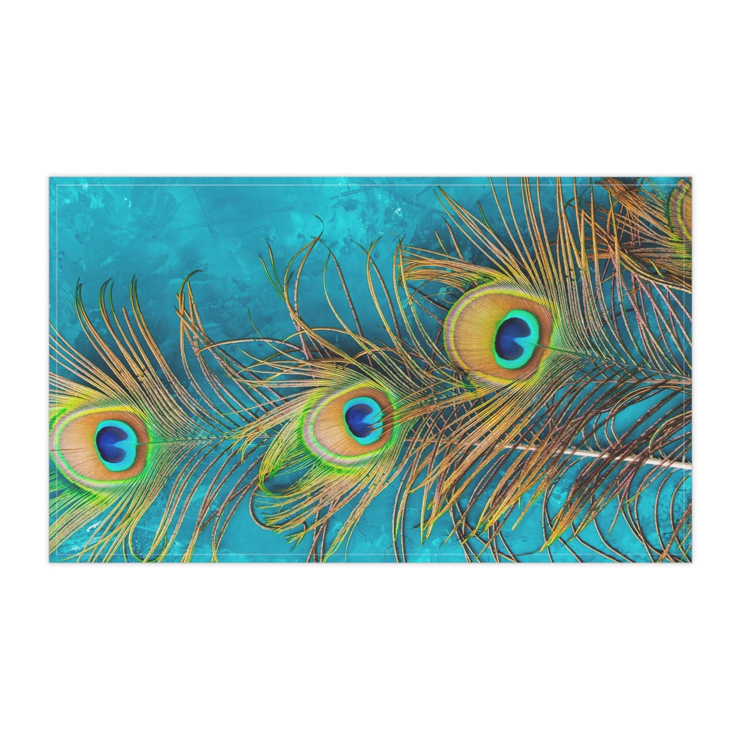 Tropical Tea Towels – Paradise Kitchen Decor / Peacock Turquoise Glow