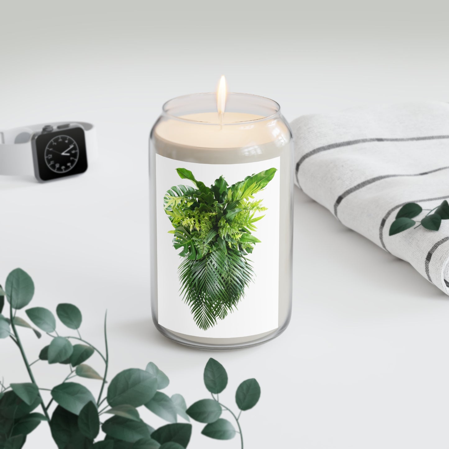 Scented Candle, 13.75oz - Palm Frond Cascade, white