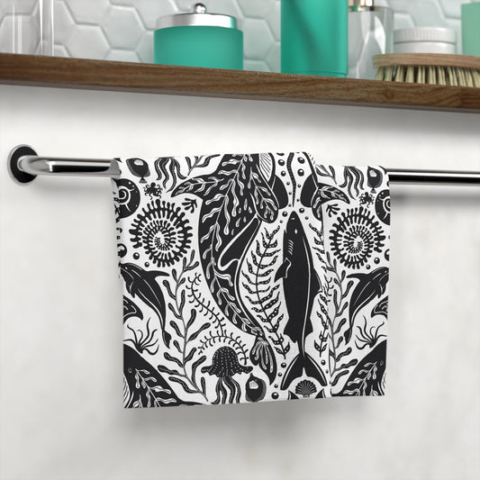 Face Towel - Mystic Ocean, Black