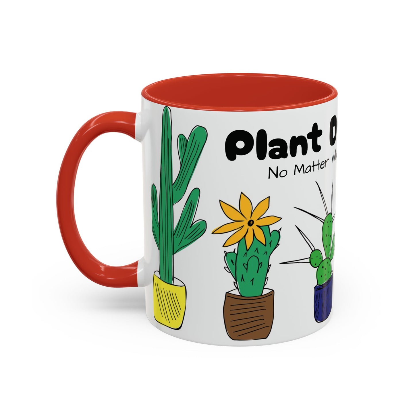 Botanical Accent Coffee Mug (11, 15oz), 8 Colors - Plant Dad: At Least I Don't Have Ugly Children!