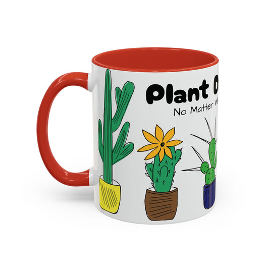 Botanical Accent Coffee Mug (11, 15oz), 8 Colors - Plant Dad: At Least I Don't Have Ugly Children!