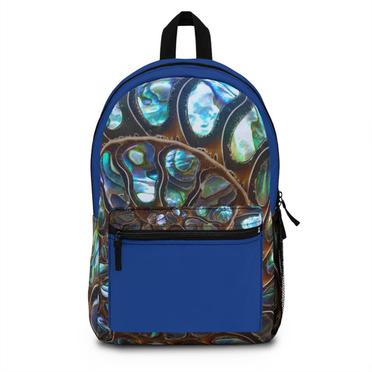 Tropical Backpack  / Ammonite and Abalone, Blue