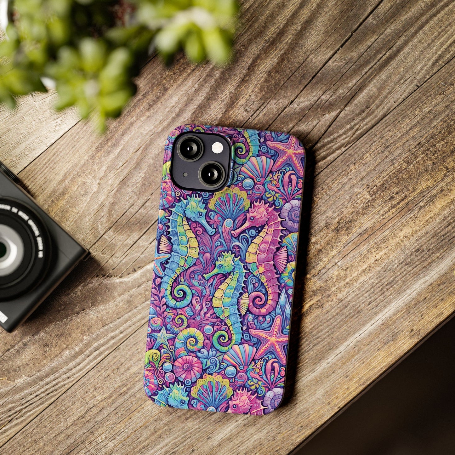 Slim Phone Cases - Seahorses, Fantasy POP