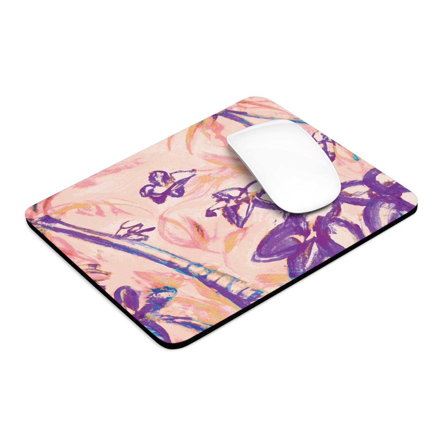 Rainforest Mouse Pad, 2 Shapes - Beach Vibes for Home Office & Gamer / Tropical Doodles, Peach